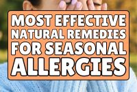 Natural Remedies For Seasonal Allergies Relief