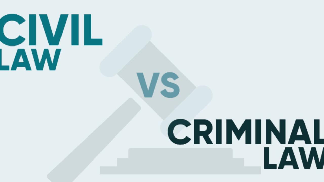 What Are The Differences Between Civil And Criminal Law