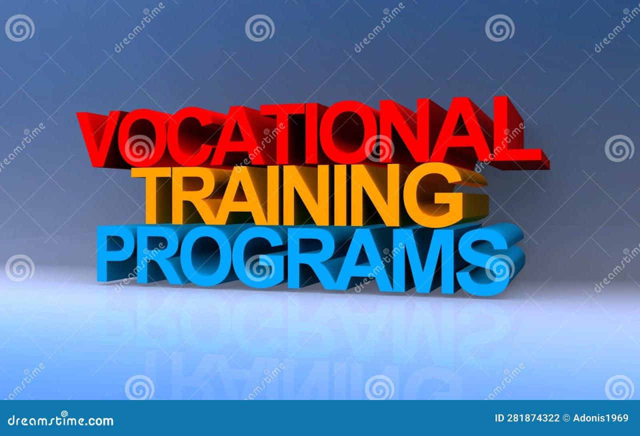 Vocational Training Programs on Blue Stock Illustration - Illustration ...